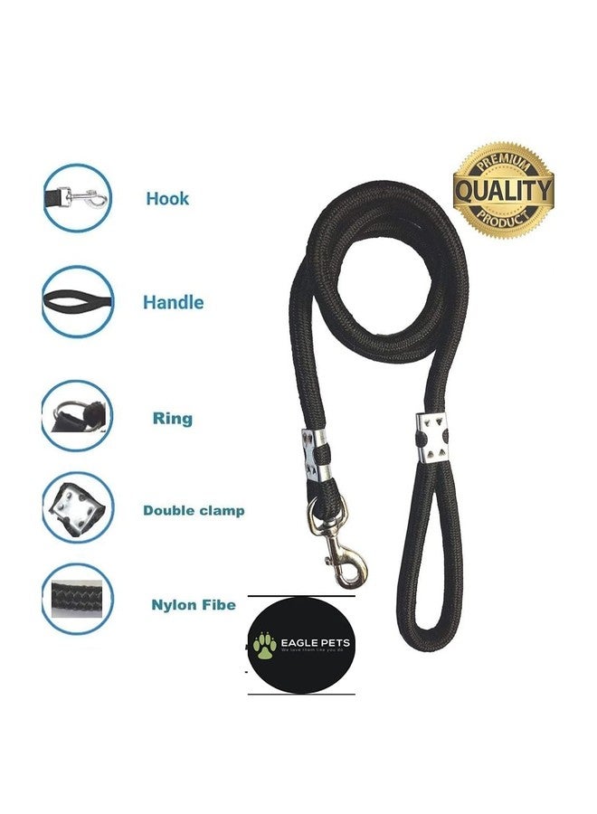 Eagle pets Harness for Medium Dogs Feather Soft Fur Padded Nylon Dog Harness, Dog Vest Harness Body Belt & Rope.Best for 18-28kg Dogs. (Black, Large) - Image 3